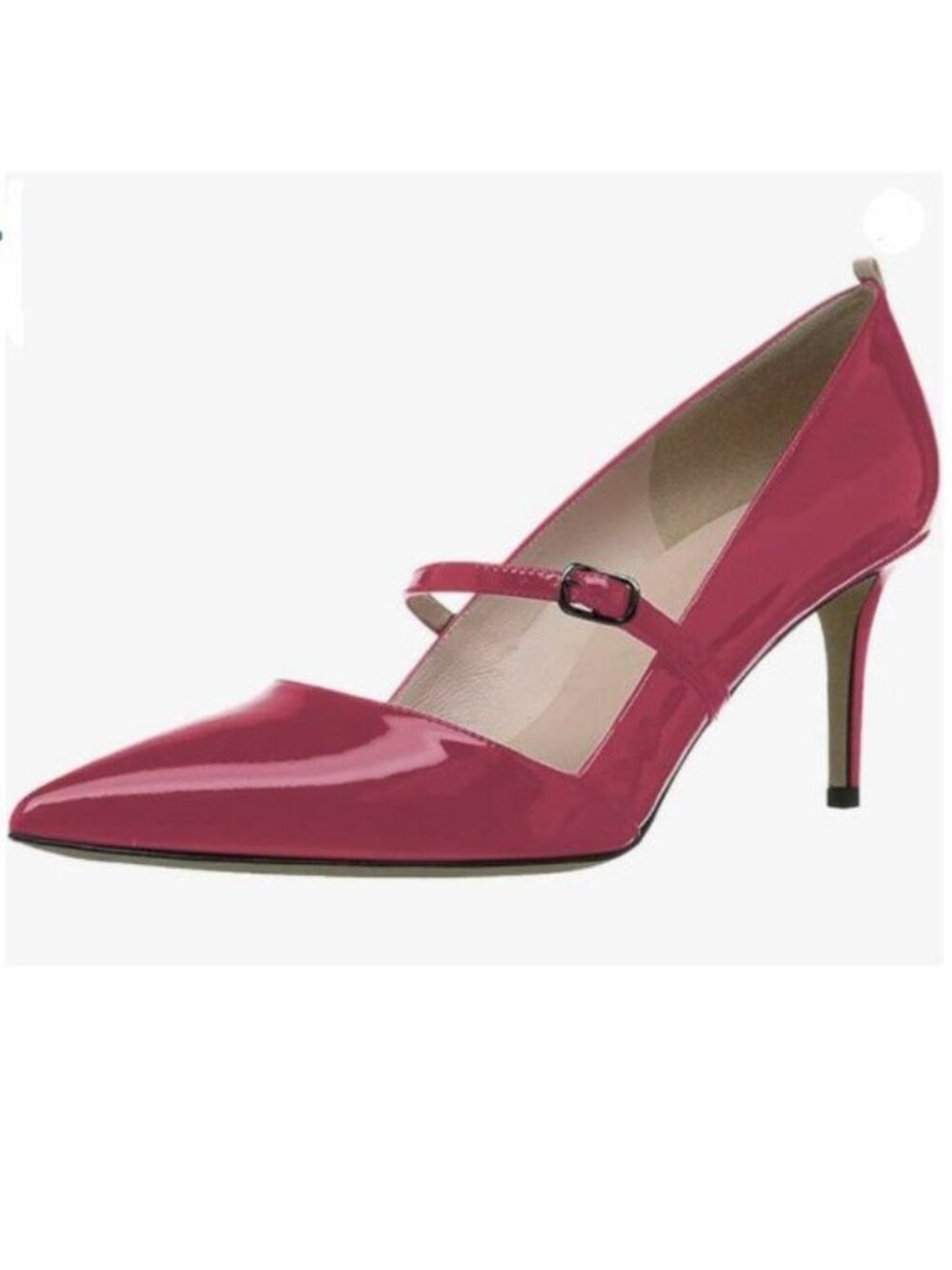 YDN Women Mary Jane Pointed Toe Mid Heels Pumps Slip On Buckled Dress Shoes Pink